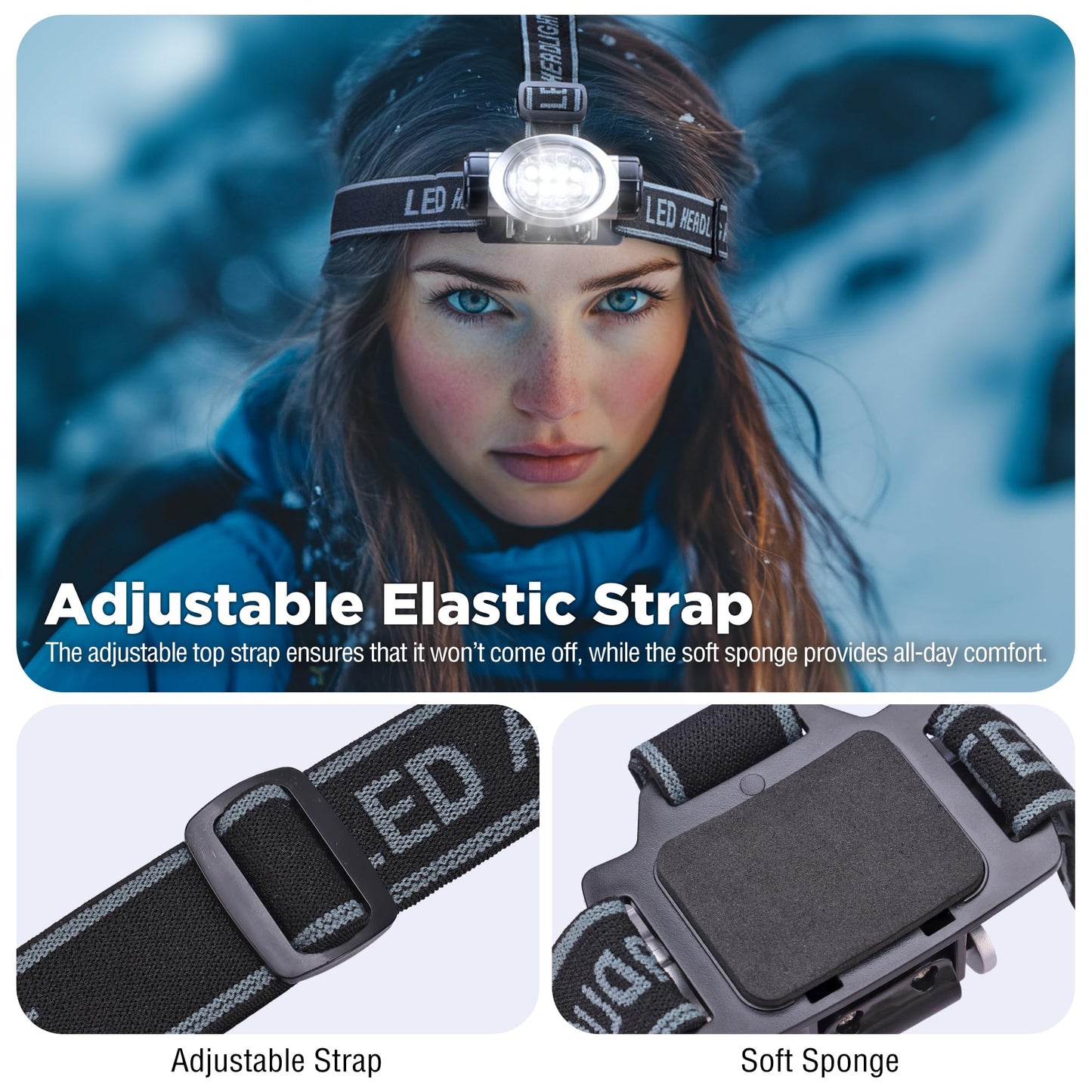 EverBrite 5-Pack LED Headlamp, 4 Lighting Modes, Small Size, Black, Model E001001A, Adjustable Headband, Batteries Included