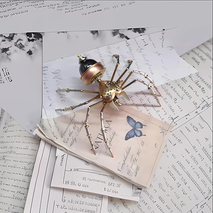 Mechanical Metal DIY 3D Insect Spider Model Brass Puzzle Assembly DIY for Family and Friends(Jumping Spider)
