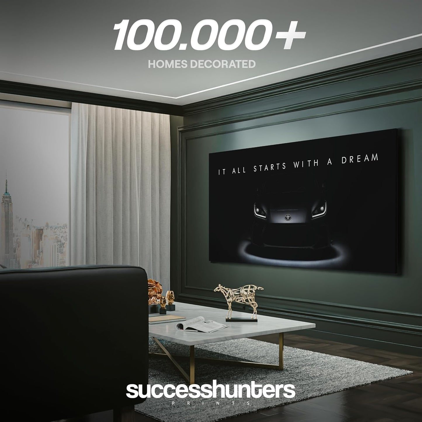 Motivational Wall Art for Office, Super Car Art Canvas, Inspirational Automotive Decor for Toyota GR86 Sportscar Lovers, Motivational Wall Decor for Home, Car Poster (20" x 40" in)