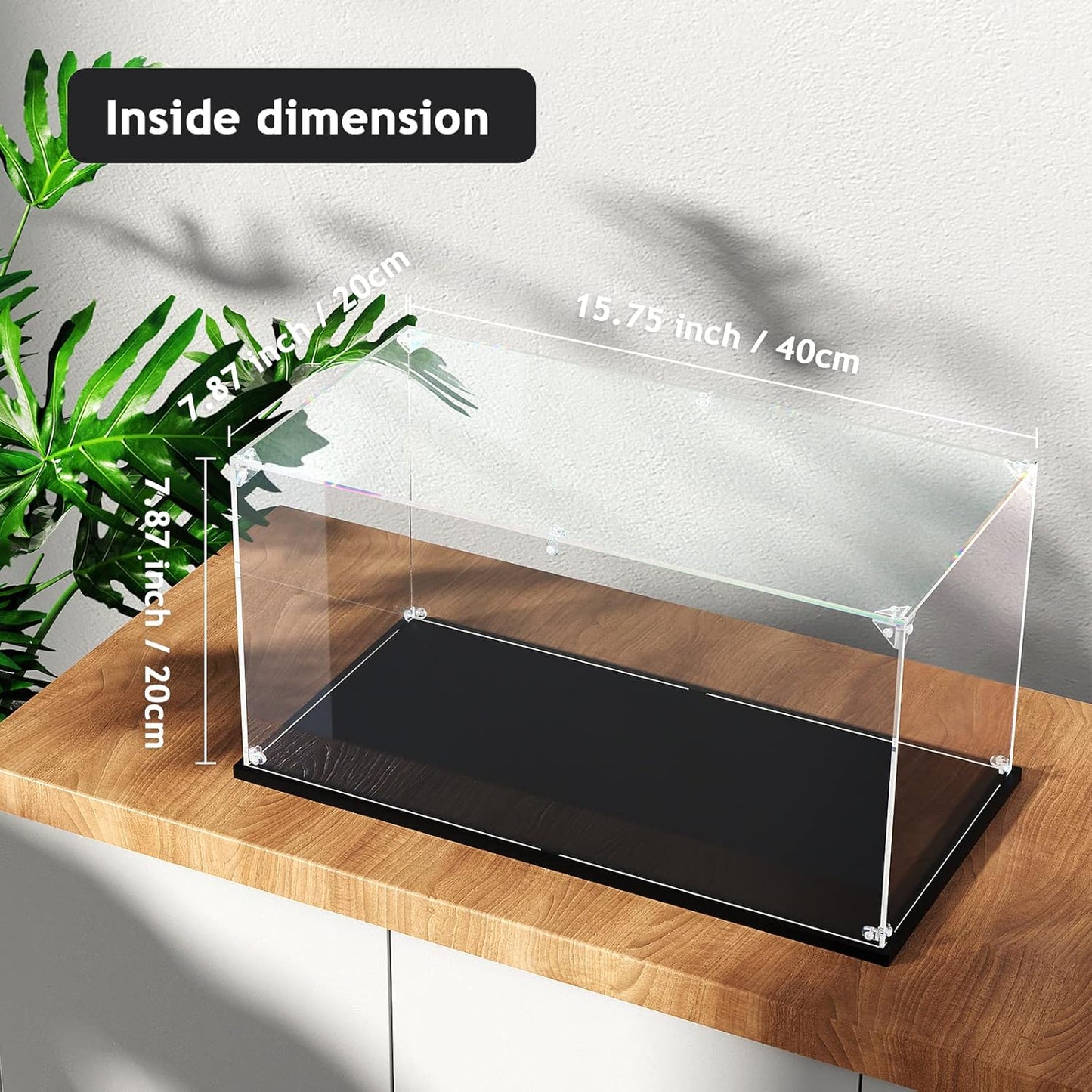 Clear Acrylic Display Case ,Self-Assemble Showcase for Collectibles, Action Figures, Dolls, Toys - Alternative Glass Box for Commemorative Gifts(15.75x7.87x7.87 inches, 40x20x20 cm)