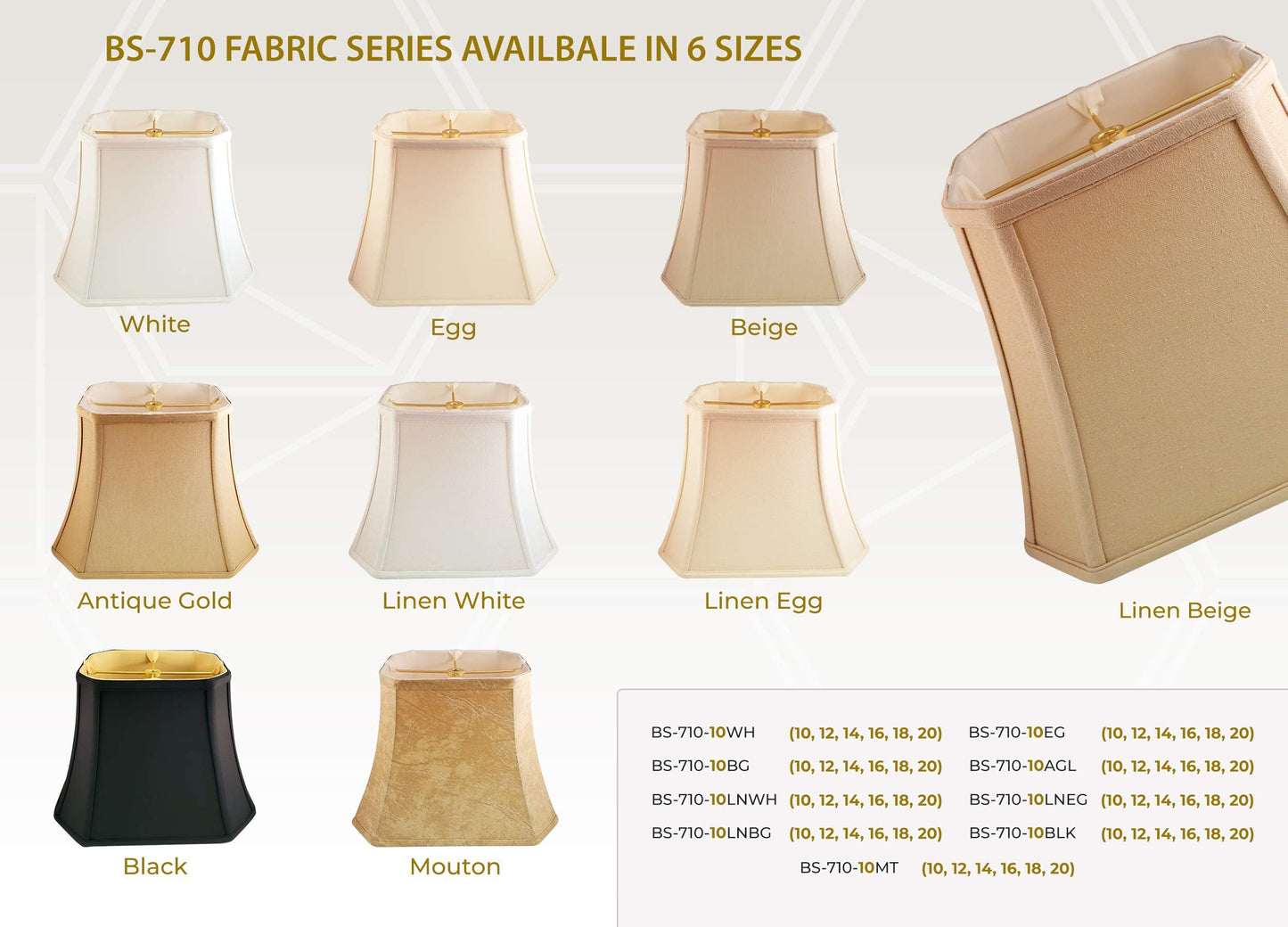 Royal Designs, Inc. Rectangle Cut Corner Lamp Shade 9x16x12.25, White, 2-Pack, Model BSO-710-16WH-2