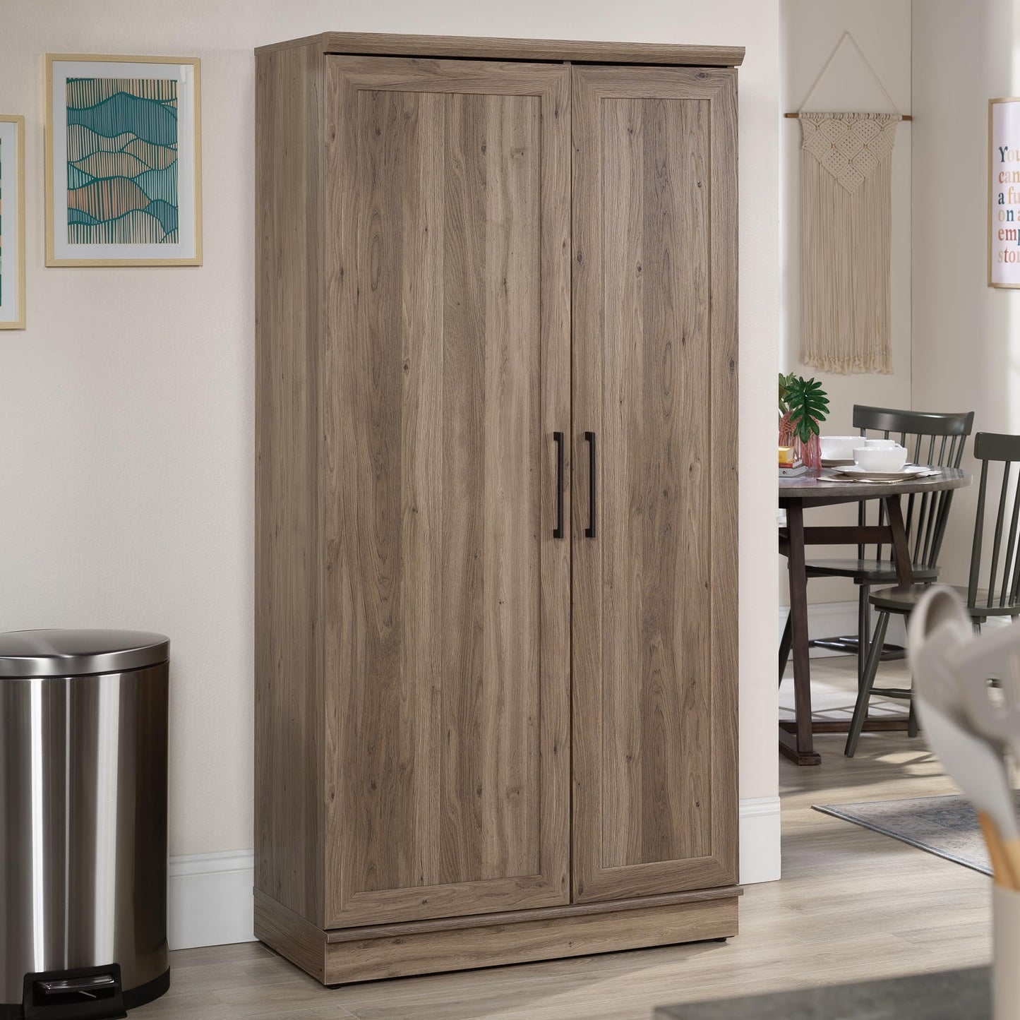 Sauder HomePlus Storage Cabinet/ Pantry cabinets, Salt Oak finish