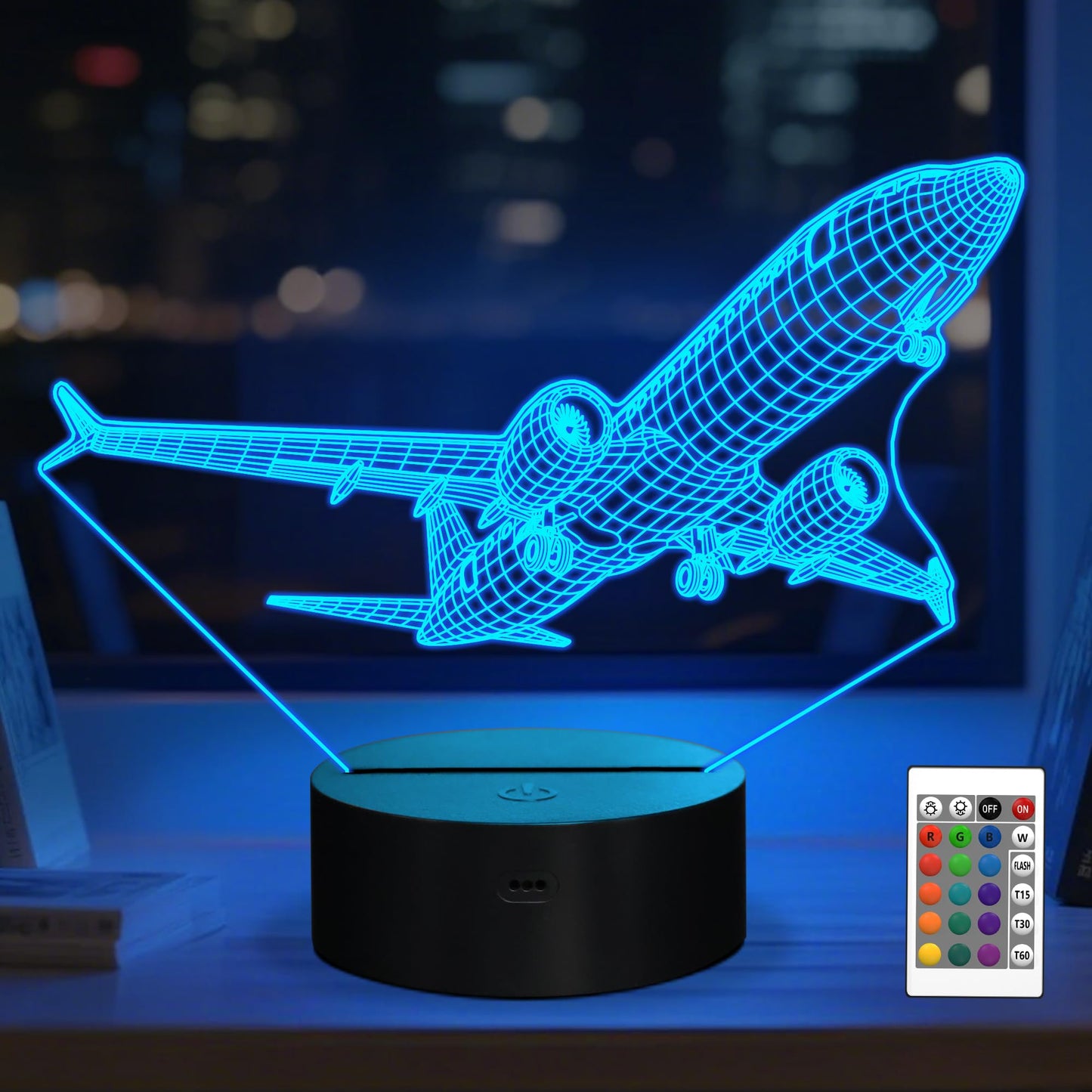 Anywin Pilot Gifts For Men  Air  Night Light   s Office Gifts With Remote Control 3D   Illusion Lamp For Room Decor  Gifts For Birthday Xmax Entry Graduation For Men Boy Dad