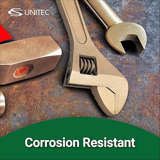C.S. Unitec Adjustable End Wrench Non-Sparking, Non-Magnetic, Corrosion Resistant (Copper Beryllium) 10In(250Mm) TUV Certified EX501-10B, "10"""