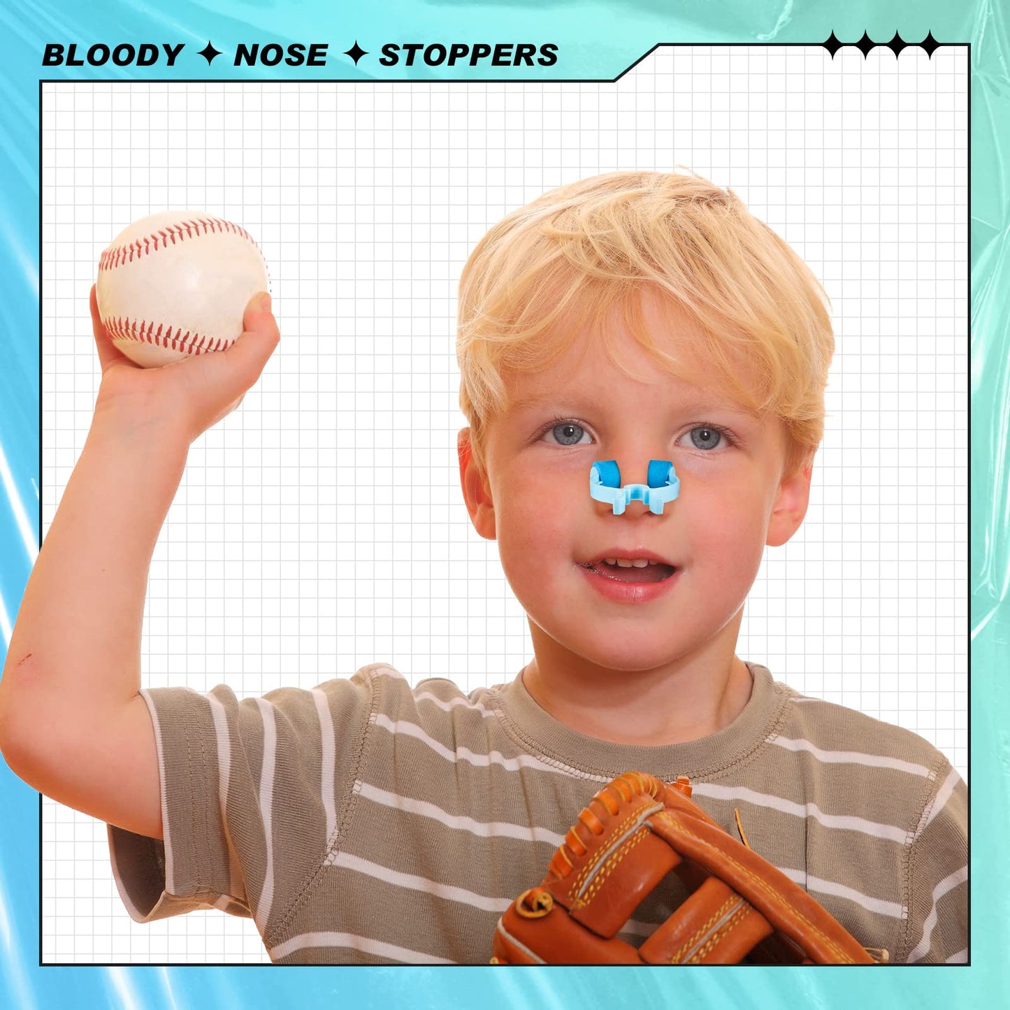 Fabbay 100 Pcs Stop Nosebleeds Clip Nose Bleed Stopper Nasal Clip for Adult Emergency Accident, Blue and Green