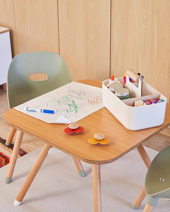 Lalo The Caddy - Multi-Purpose Storage Solution with Removable Dividers, Perfect as a Diaper Caddy, Bath Time Organizer & Art Caddy, BPA-Free, Multiple Compartments - Coconut