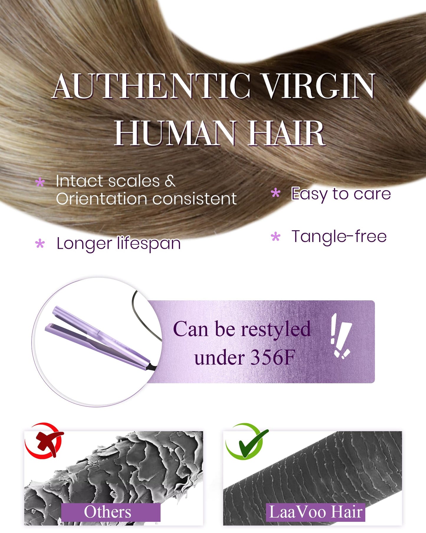 LaaVoo K Tip Hair Extensions Real Human Hair Blonde Ombre Ktip Human Hair Extensions Light Brown Ombre Light Blonde U Tip Hair E