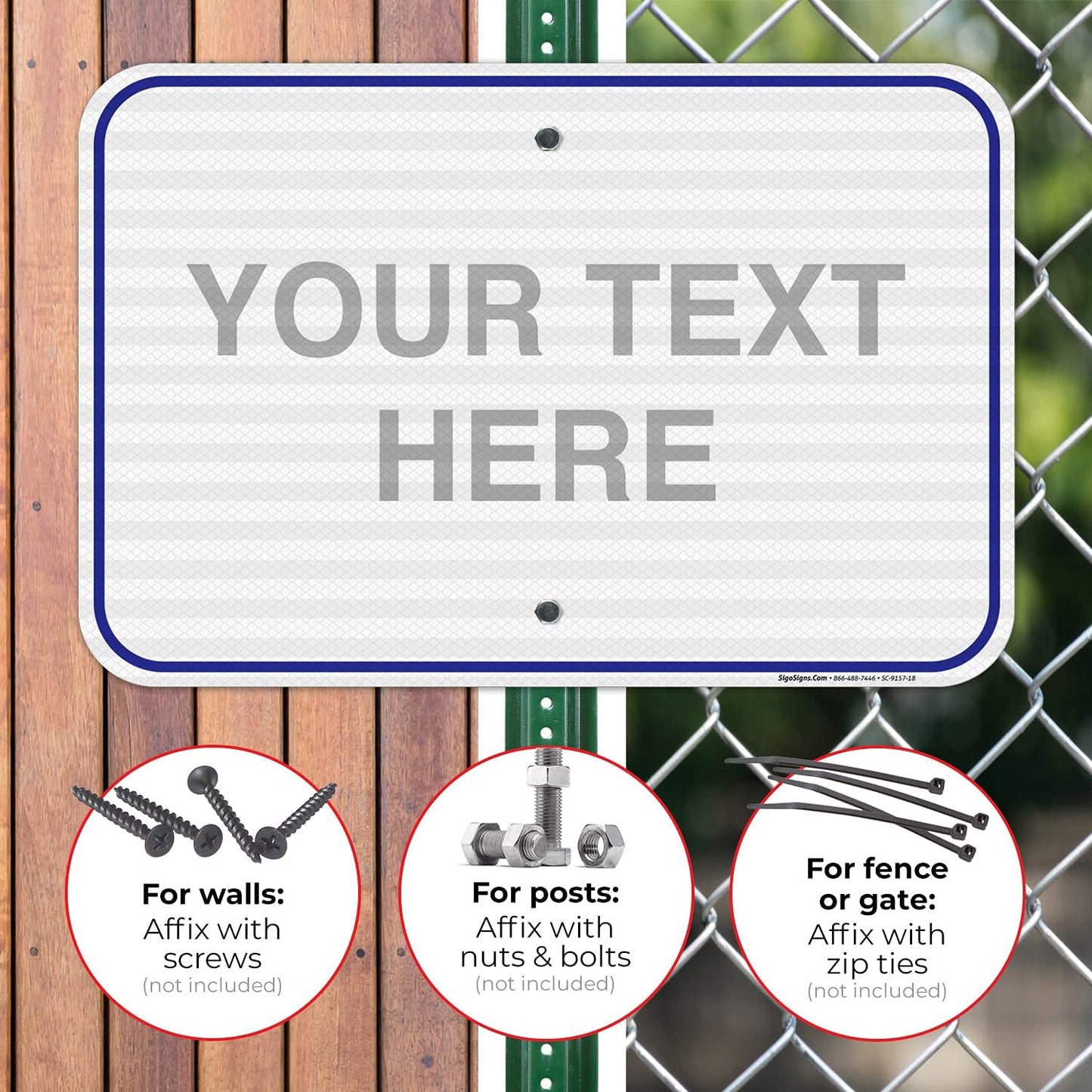 Custom Sign, Personalized Metal Signs, Customize for Office, Business, Workplace, Home, Airbnb, Delivery Blue Signs, 12x18 Inches, 3M EGP Reflective .063 Aluminum, Fade Resistant, Made in USA