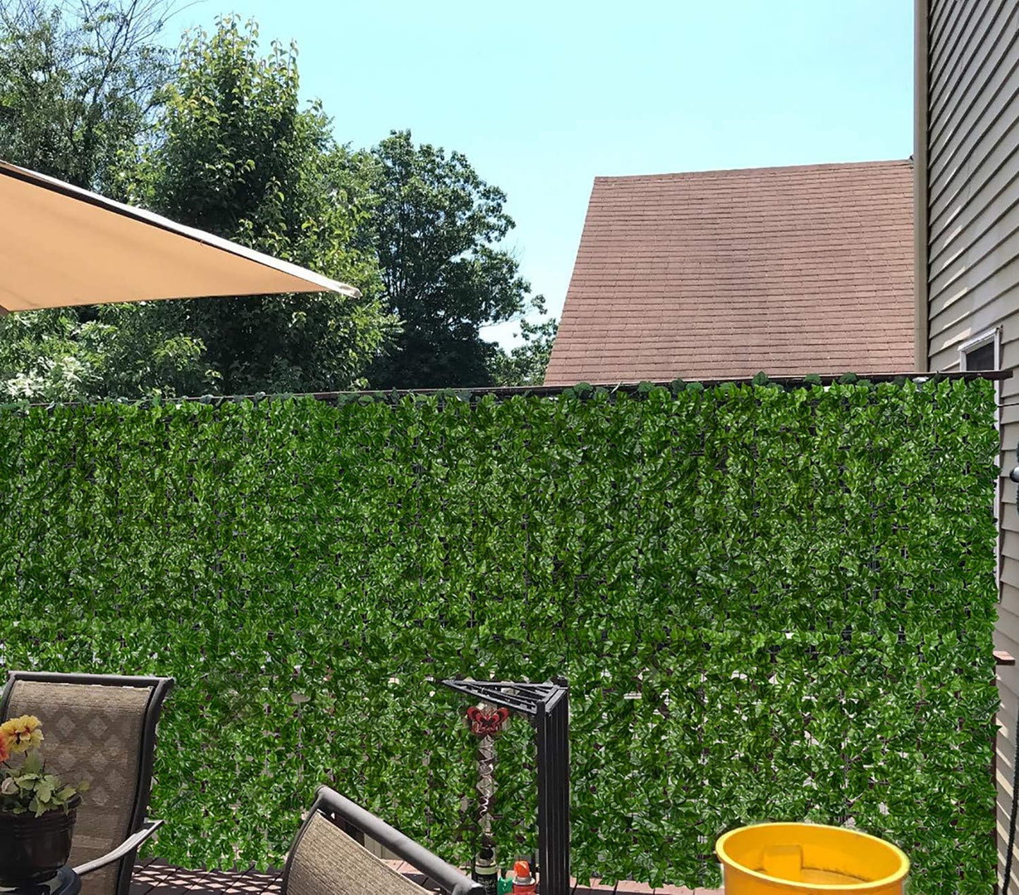 DearHouse Artificial Ivy Privacy Fence Wall Screen, 59x137.8inch Artificial Hedges Fence and Faux Ivy Vine Leaf Decoration for Outdoor Garden Decor