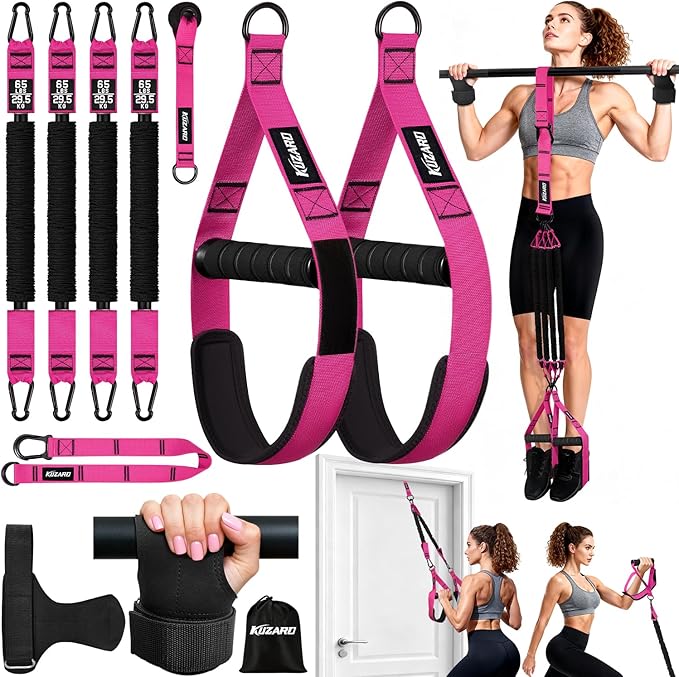 Pull Up Assistance Bands for Women, Heavy Duty Resistance Bands with Handles, Exercise Band with Door Anchor, Workout Band...