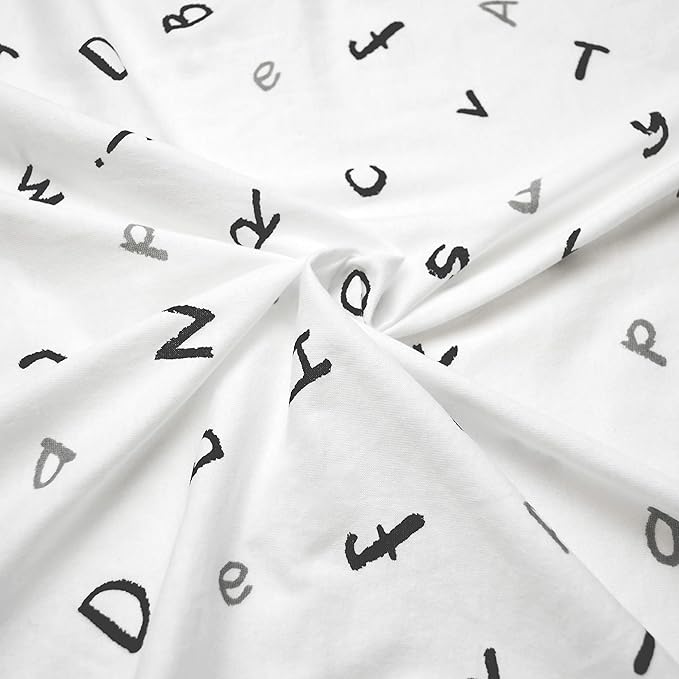American Baby Company Printed 100% Cotton Knit Fitted Contoured Changing Table Pad Cover/Sheet - Compatible with Mika Micky Bassinet, Alphabet, for Boys and Girls
