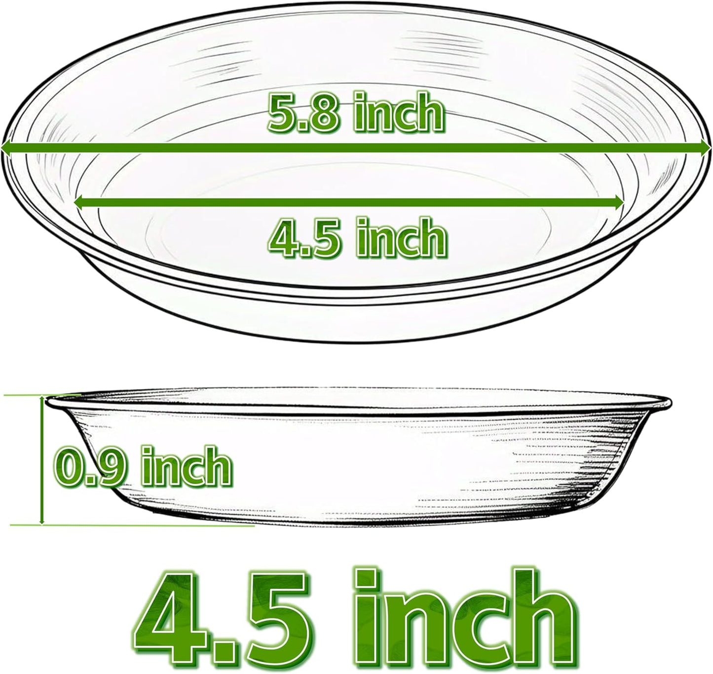Plant Saucer Pot Tray 4 inch, 6 Packs Plastic Flower Planter Saucers and Drip Trays for Indoors Outdoors, Heavy Durable Plant Plate Water Catcher (Black)
