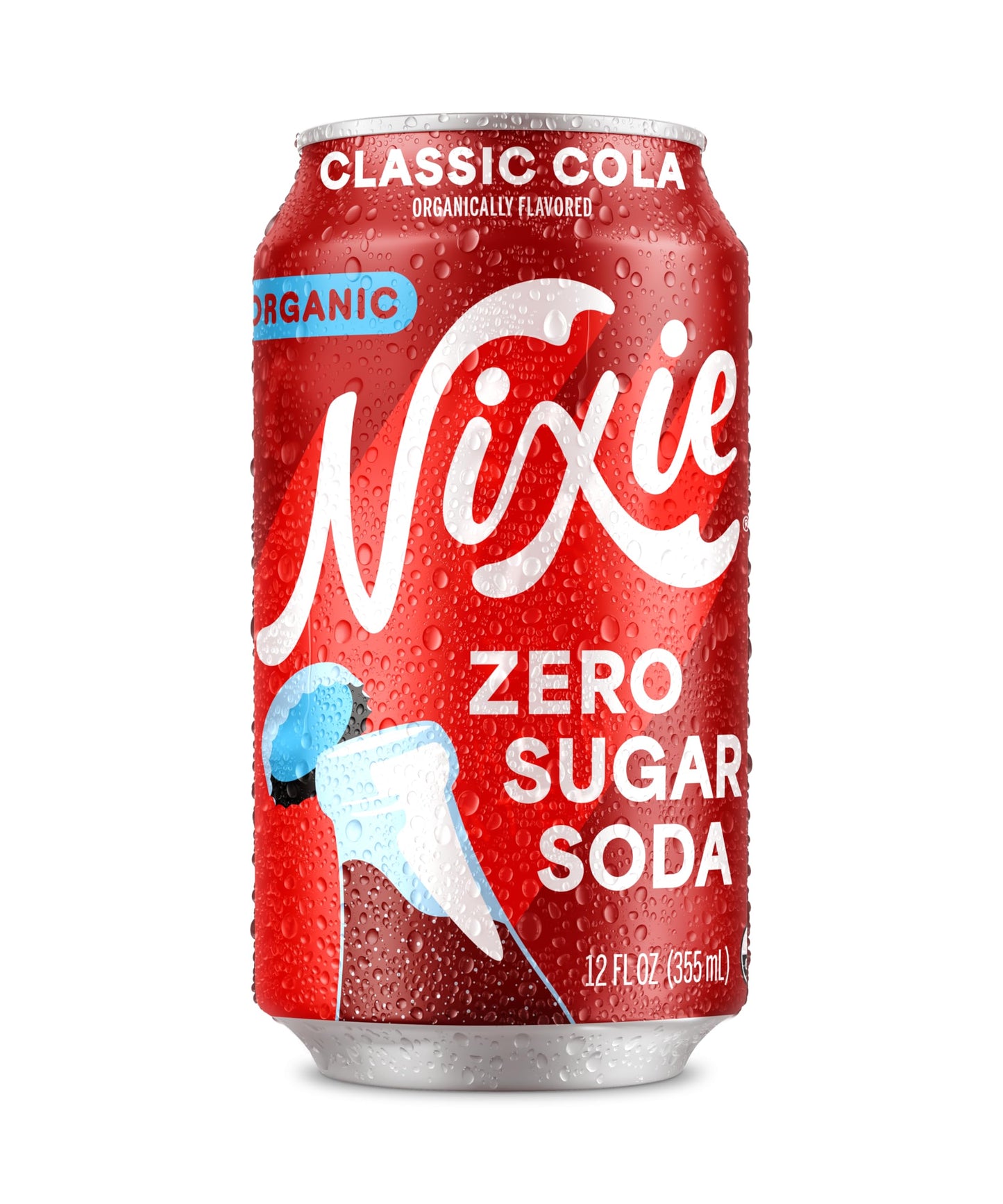 Nixie Organic Zero Sugar Soda  Classic Cola  0 Sugar  0 Calories  Healthy Soda Pop  Non-GMO  40mg Caffeine  12oz Can (1 Count)