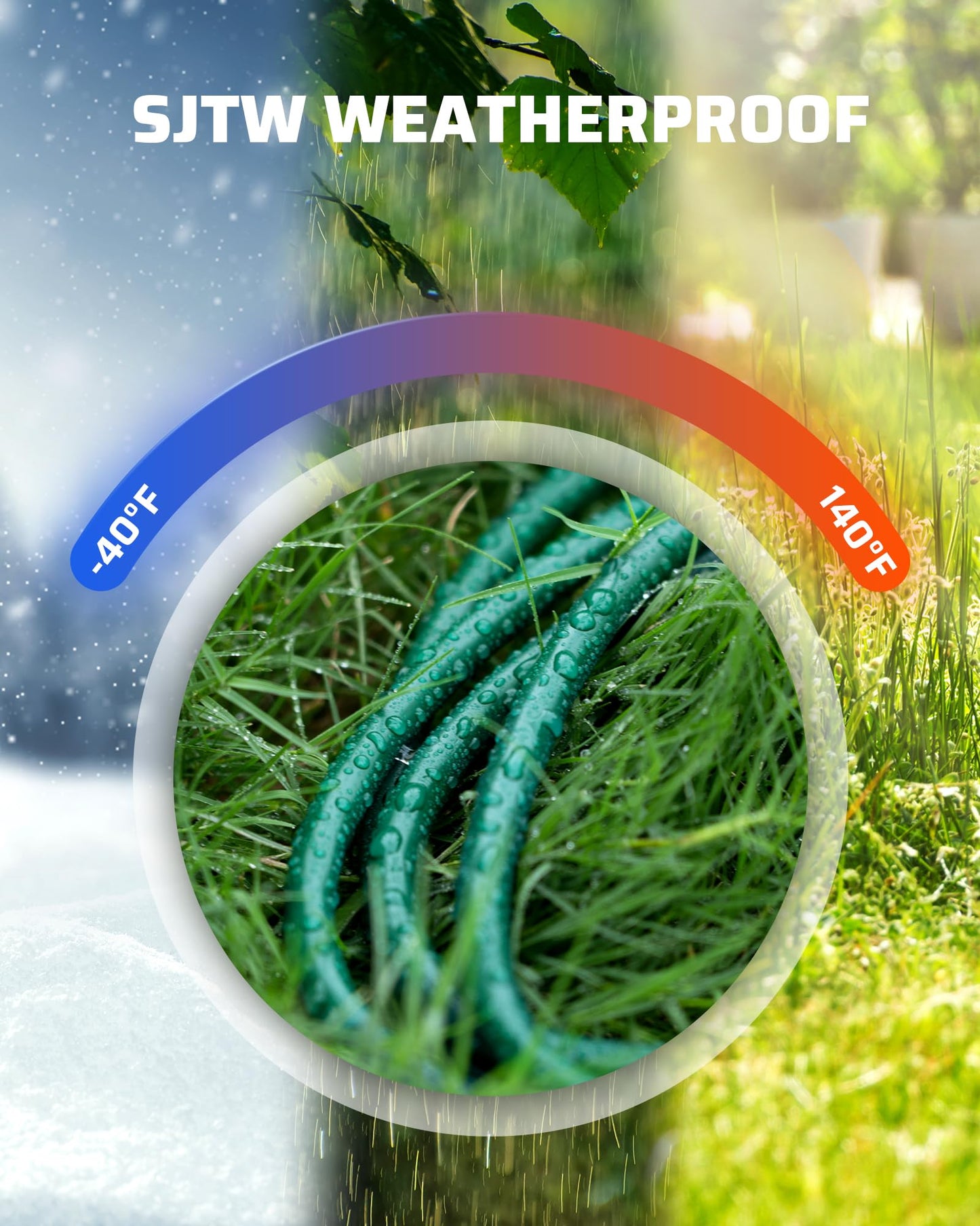 Dewenwils 25Ft Outdoor Extension Cord, Evenly Spaced 3 Outlets Plugs With Safety Cover, 16/3 Sjtw Weatherproof Wire For Outdoor