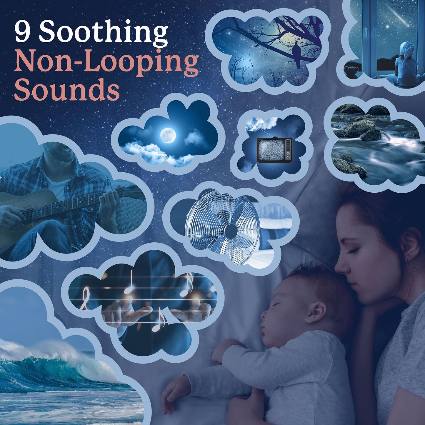 Plug In White Noise Sound Machine for Baby Sleep & Adults, Hallway & Bathroom Noise Blocker, Outlet Sound Machine for Office Privacy & Home Use with Adjustable Night Light & Memory Function by Calm Me