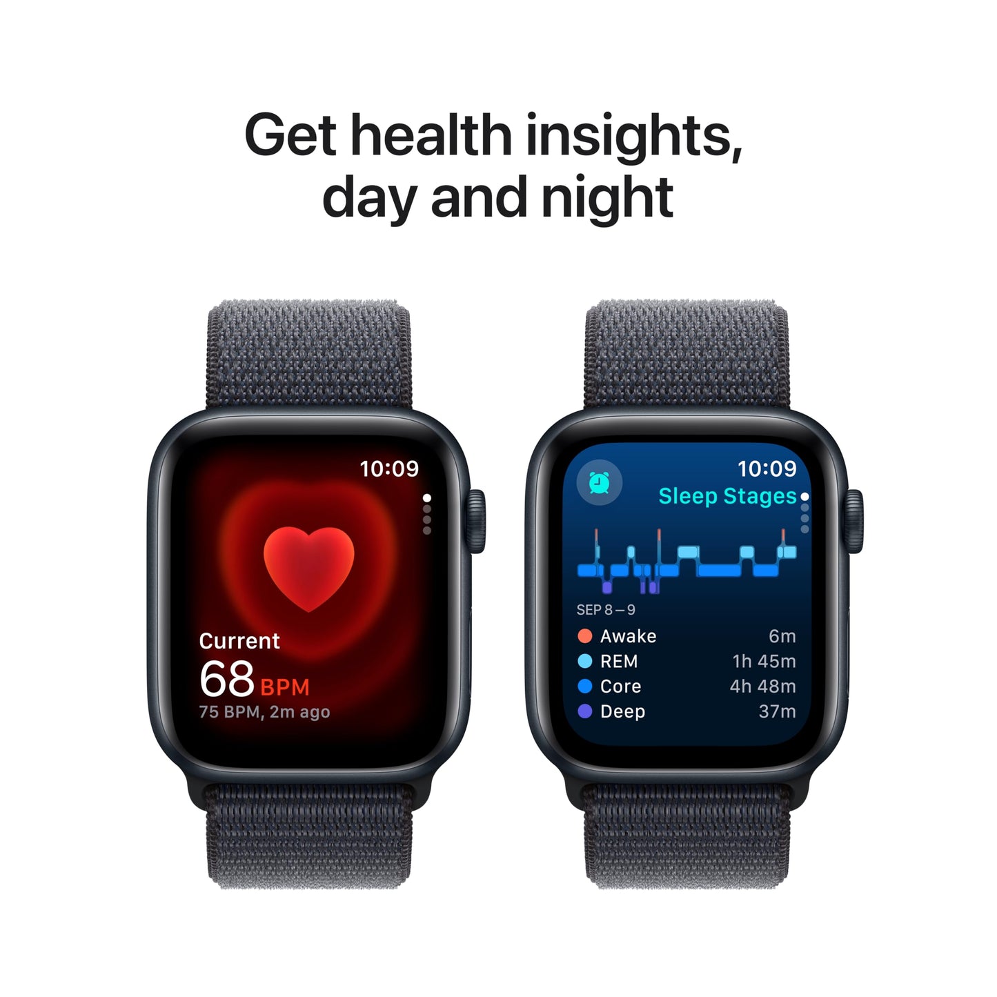 Apple Watch Se (2Nd Gen) [Gps + Cellular 44Mm] Smartwatch With Midnight Aluminum Case With Ink Sport Loop One Size. Fitness And