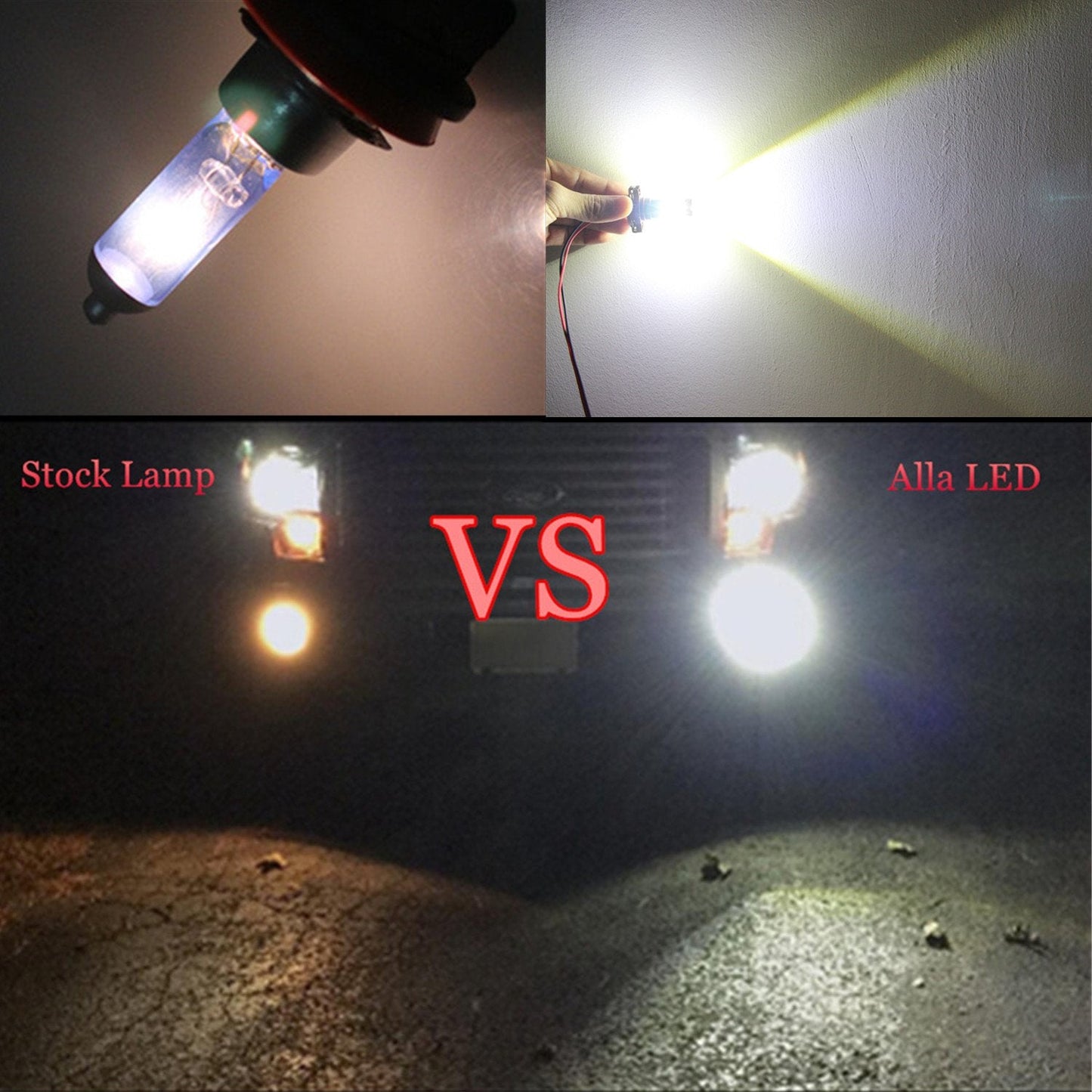 Alla Lighting LED Fog Lights Bulbs 2400 Lumens 6000K Xenon White PS19W 5201/5202 Model ALLA-5202-HP-50W Black