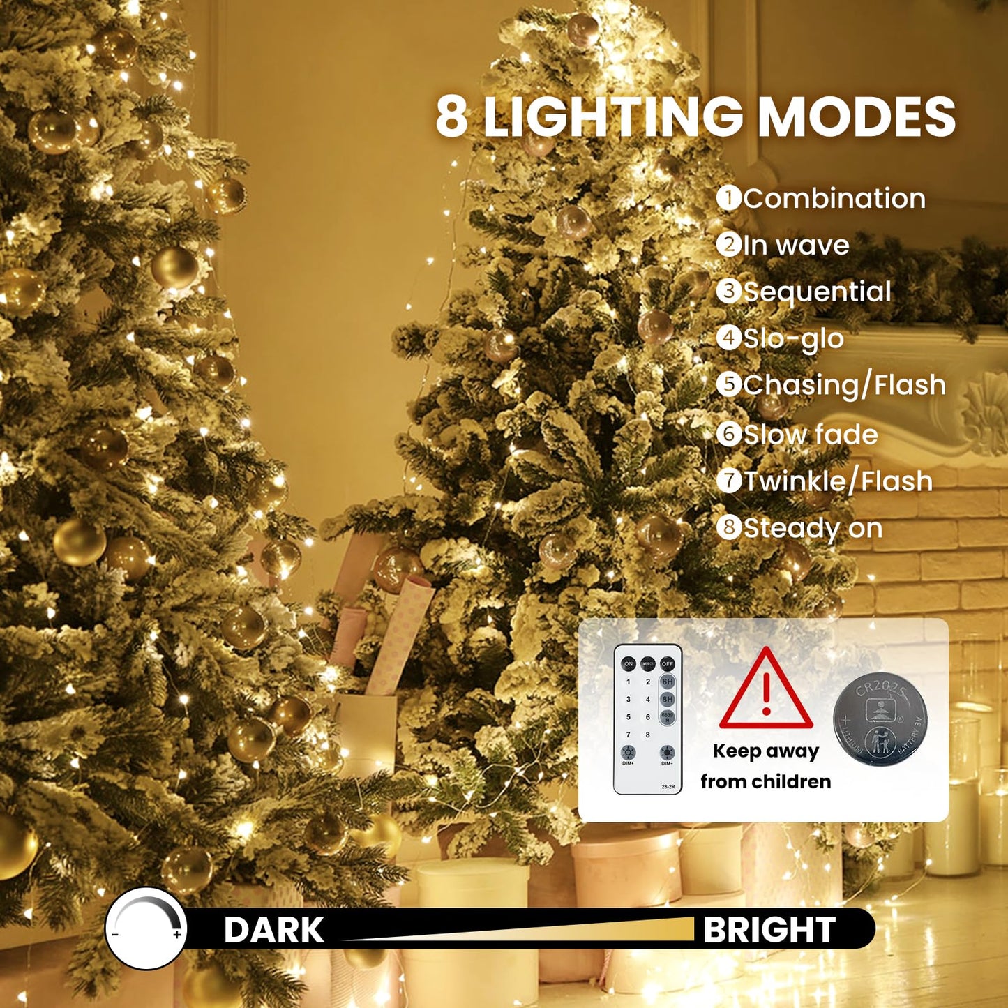 Fairy Lights Plug In Dailyart 3000 Led Cluster Lights With Timer 195Ft Waterproof Warm Twinkle String Light With Remote For Bedroom Wreath Garland Window Wedding Christmas Tree Decoration Sliver Wire