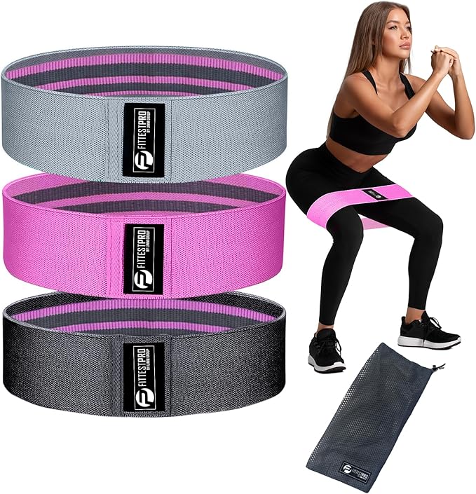 Fittest Pro by Limm Resistance Bands for Legs and Butt, Fabric Exercise Loop Bands Yoga, Pilates, Rehab, Fitness and Home ...