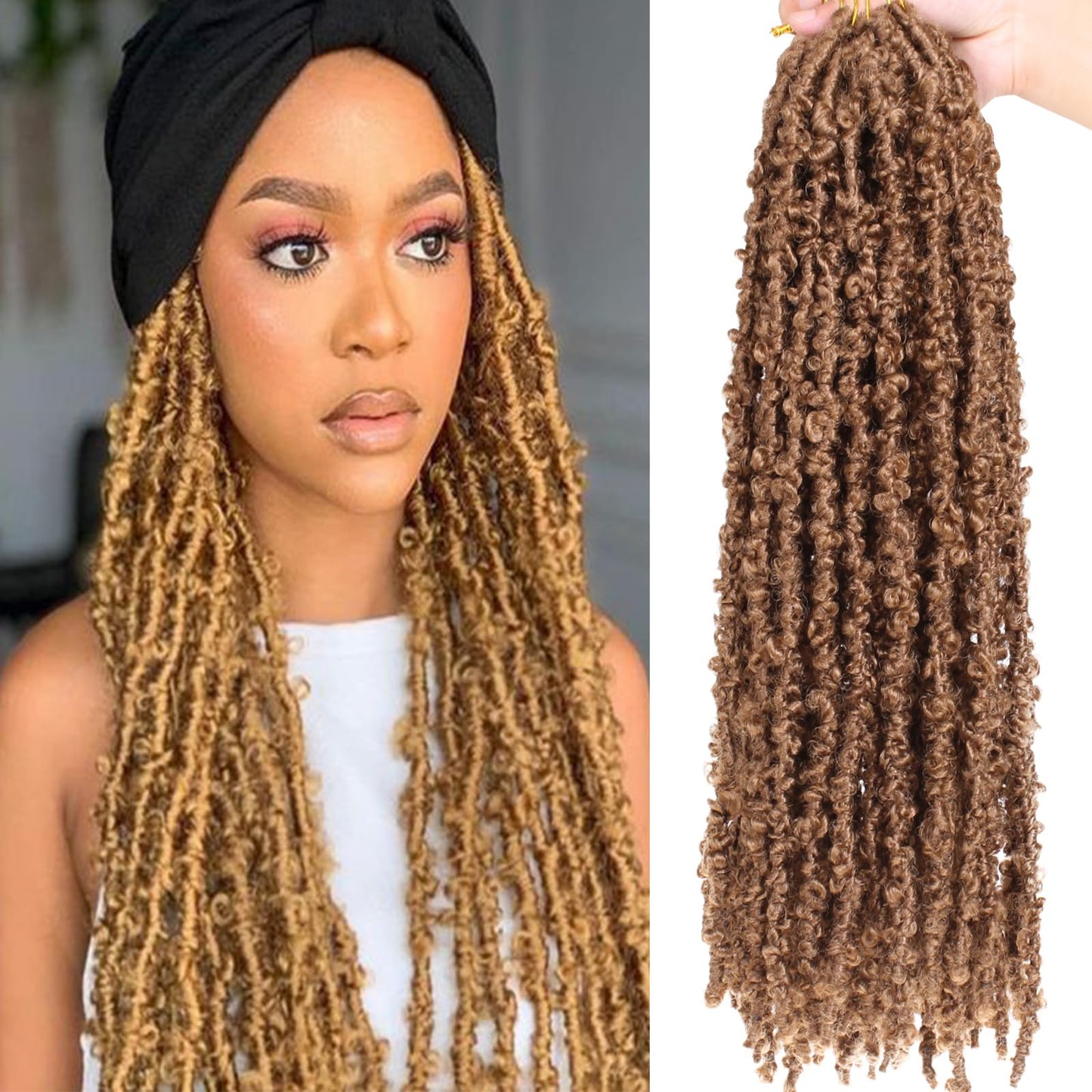 ZRQ Butterfly Locs Crochet Hair 24 Inch 6 Packs Pre-Twisted Distressed Locs Hair Messy Braids for Women #27