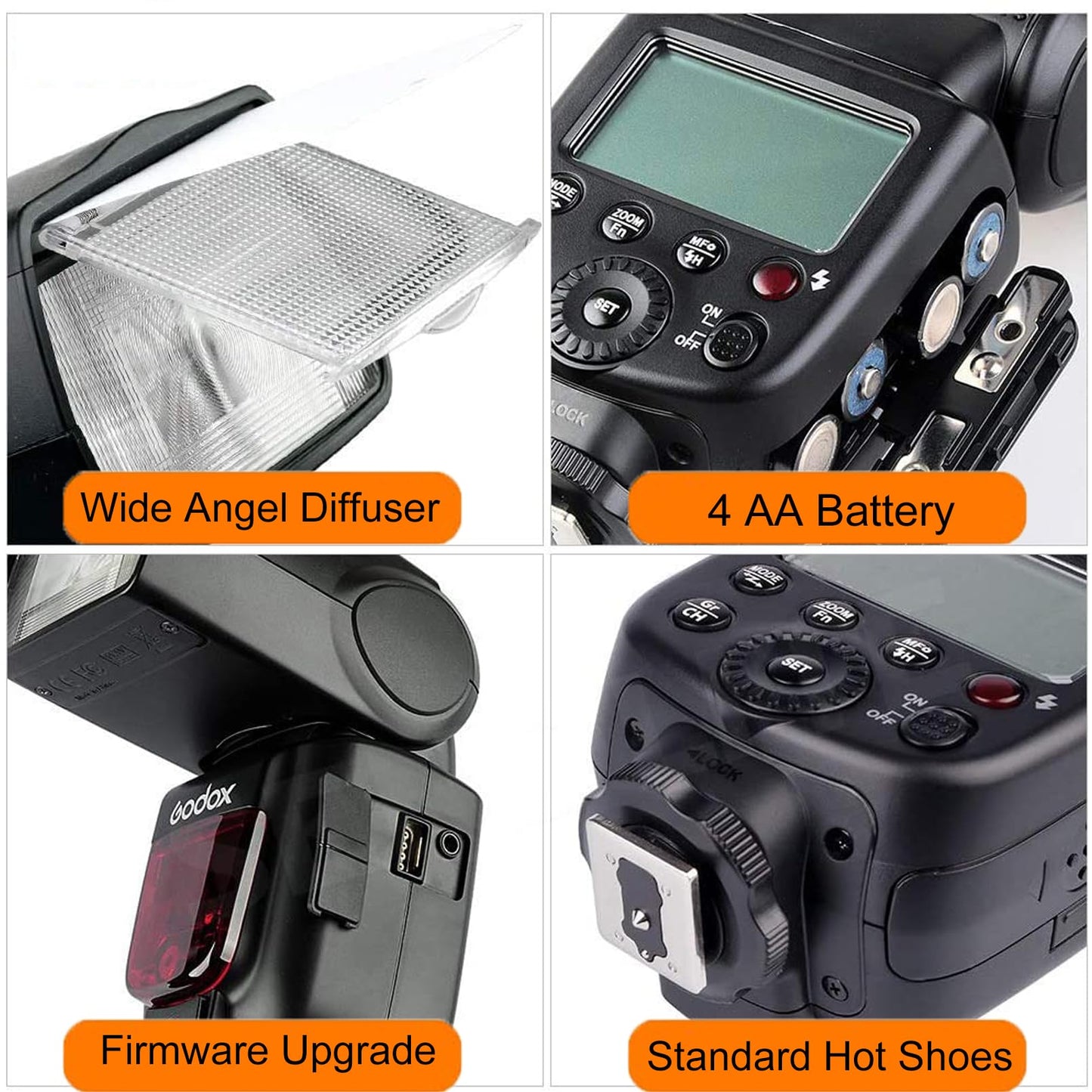 Godox Tt600 2.4G Wireless Flash Speedlite Master/Slave Flash With Built-In Trigger System Compatible For Canon Nikon Pentax Olym