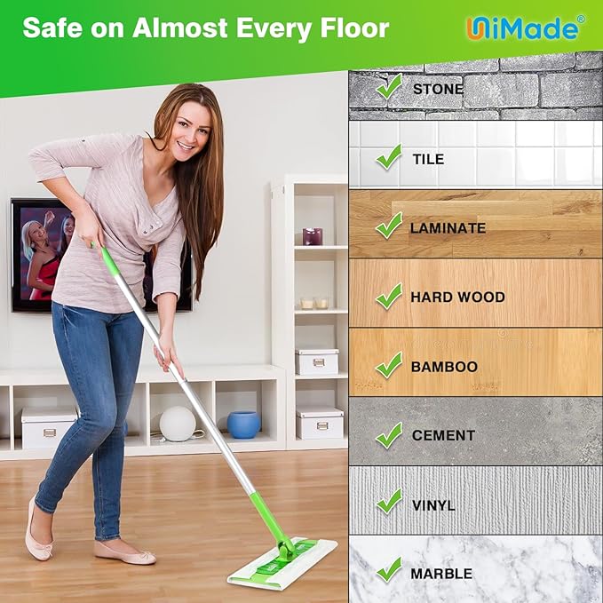 Dry Sweeping Cloths, 100 Count Mop Refill Compatible with Swiffer Sweeper - Disposable Duster Refills Mops for Cleaning Hardwood Floor Dust