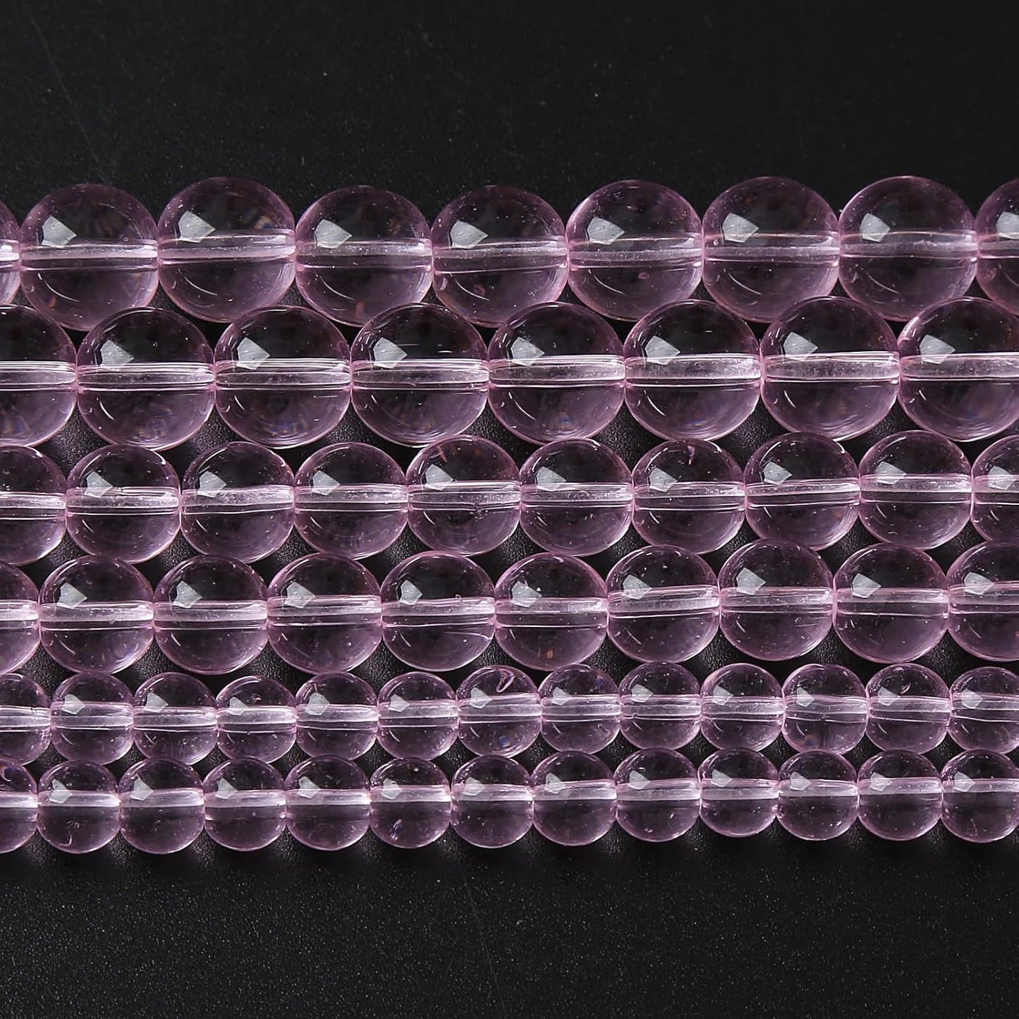 8mm 45pcs Smooth Rose Pink Glass Beads Quartz Crystal Round Loose Beads for Jewelry Making DIY Bracelet Necklace