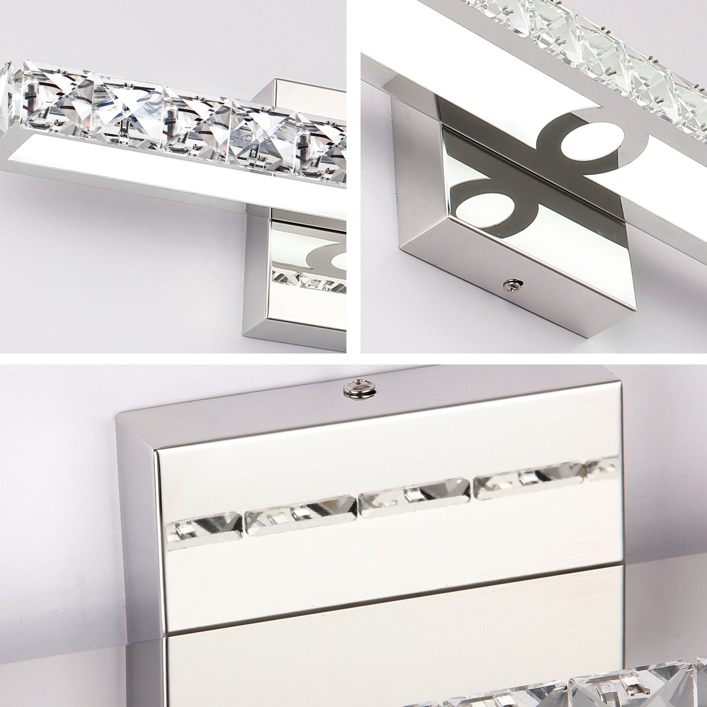 Solfart Led Vanity Lights Over Mirror25.4 Inch 24W Dimmable Crystal Vanity Lights For Bathroom Light Fixtures