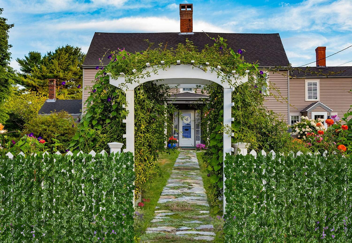 DearHouse Artificial Ivy Privacy Fence Wall Screen, 98.4x59in Artificial Hedges Fence and Faux Ivy Vine Leaf Decoration for Outdoor Garden Decor