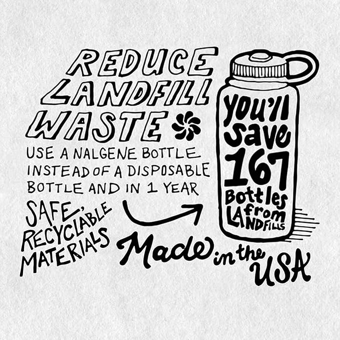 Nalgene Sustain Tritan BPA-Free Kids On The Fly Water Bottle Made with Material Derived from 50% Plastic Waste, Leak Proof, Durable, BPA Free, Carabiner Friendly, Reusable, 12 oz