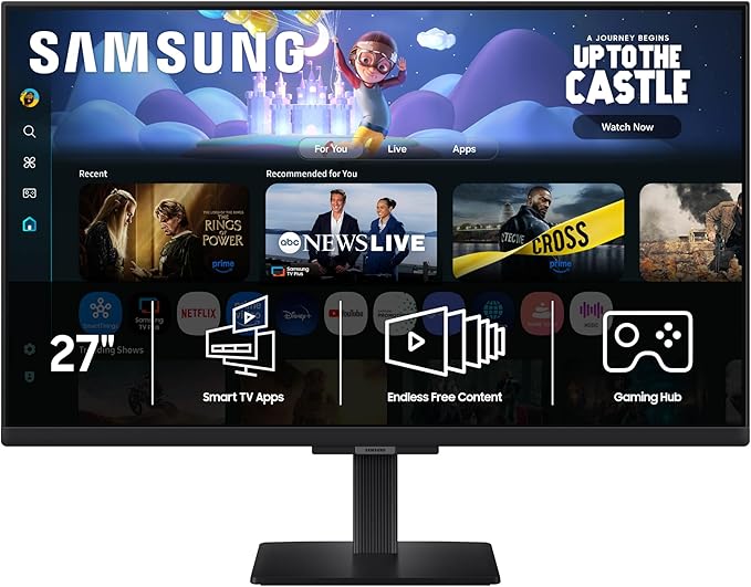 Samsung 27-Inch M5 (M50F) Series FHD Smart Monitor with Streaming TV, Speakers, HDR10, Gaming Hub, Multiple Ports, Workout...