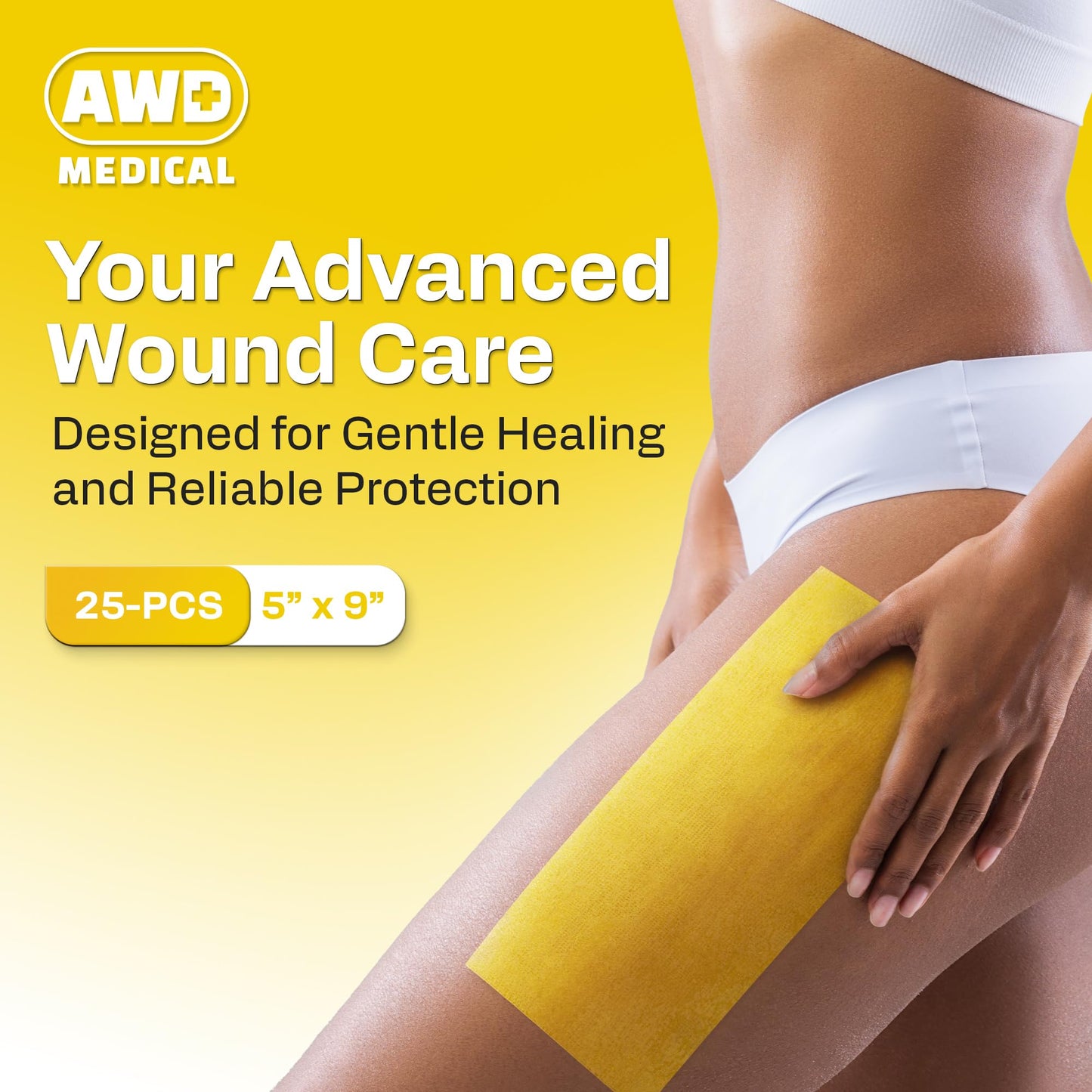 AWD Medical Xeroform Petrolatum Dressing 5x9 - Non-Adhering Gauze Pads - Fine Mesh Gauze Patch Sterile - Healthcare Supplies for Wound Care, Burns, Lacerations, & Skin Grafts Aide (Box of 25, 5"x9")