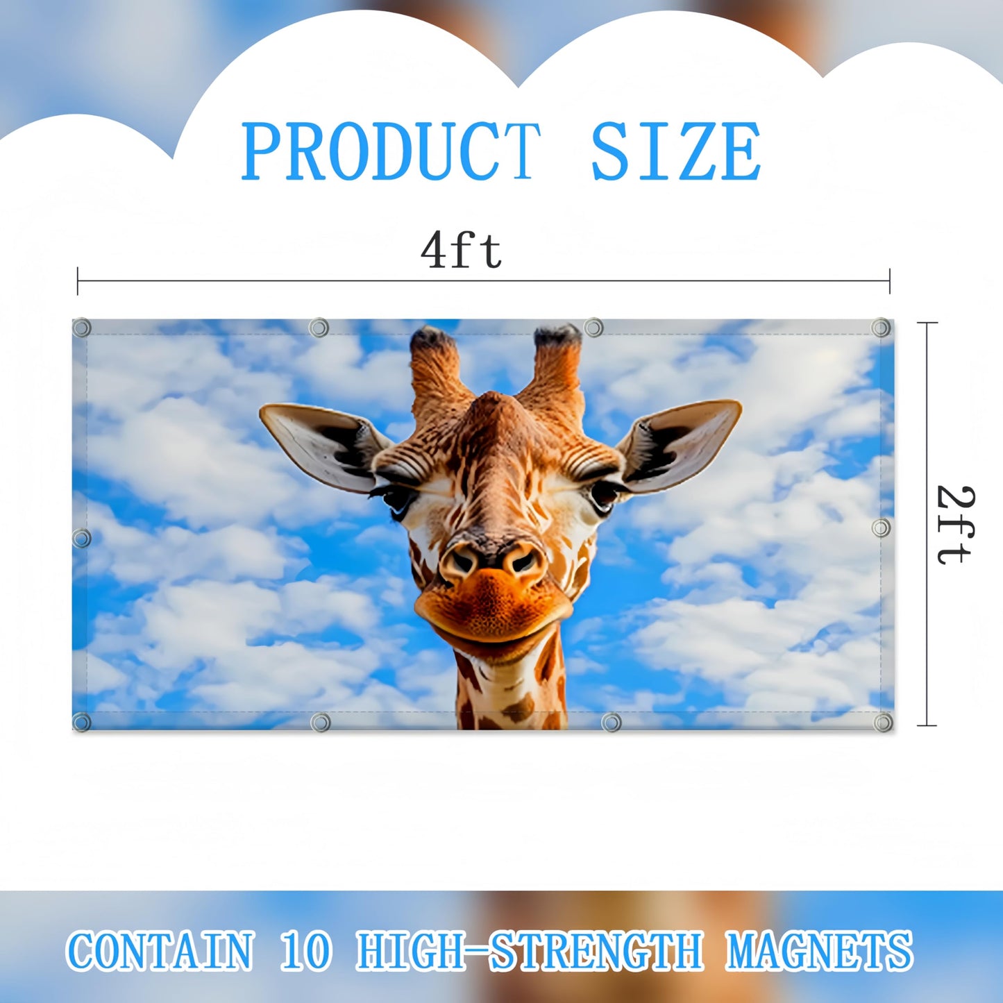 Scwisoas 4 Pack Fluorescent Light Covers For Ceiling Lights Classroom Office Magnetic Light Covers Light aroma units For Home Drop Ceiling Decoration 4 X 2 Feet Giraffe