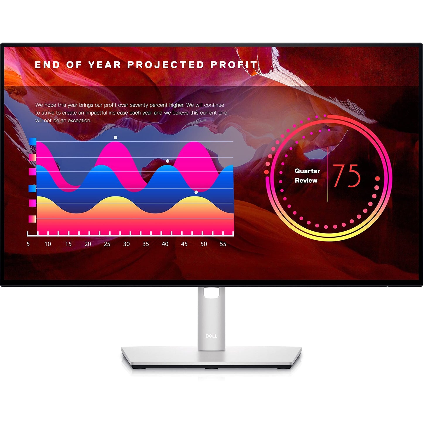 Dell Ultrasharp 23.8 Inch Adjustable Monitor Fhd (Full Hd) Infinity Edge - U2422H, 1920X1080 16:9 8Ms, 16.7 Million Colors, Colo