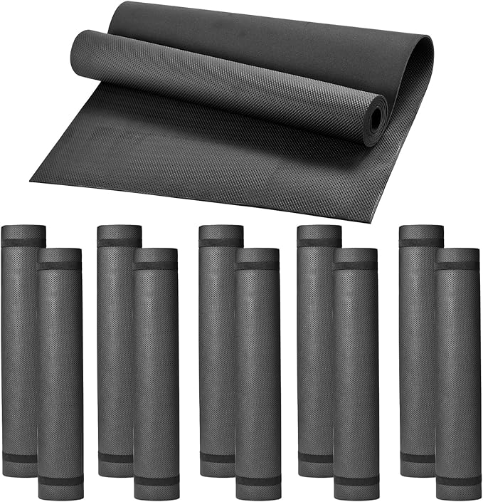 10 Pack Yoga Mats Bulk, 68'' x 24'' x 4mm Thick Black Yoga Mats for Kids and Adults, Anti-Slip Tear-Resistant Exercise Mat...
