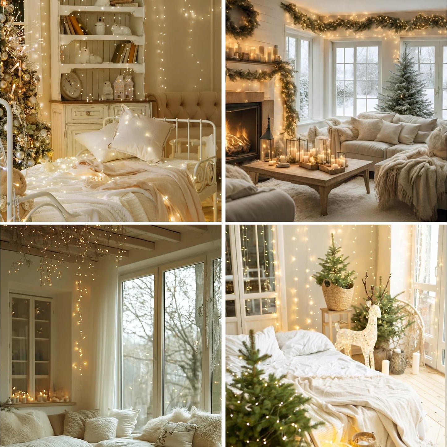 Dailyart Fairy Lights Plug In  3000 Led Cluster Lights With Timer 195Ft Waterproof Warm Twinkle String Light With Remote For Bedroom Wreath Garland Window Wedding Christmas Tree Decoration Gold Wire