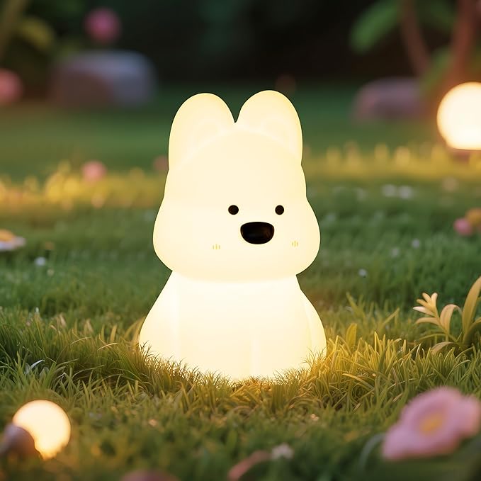 Night Light for Kids, Rechargeable Dimmable Silicone LED Nightlight with 7 Colors, Baby Nursery Night Lamp, Touch Squishy Lamp, Cute Gifts for Girls, Boys, Toddler Room Decor, Dog