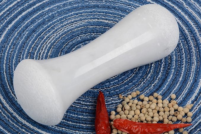Tianman Marble Replacement Pestle 5.9" Length Polished, Use Pestle on Both Ends (Only Pestle Mortar Not Included) (Grey Marble Polished)