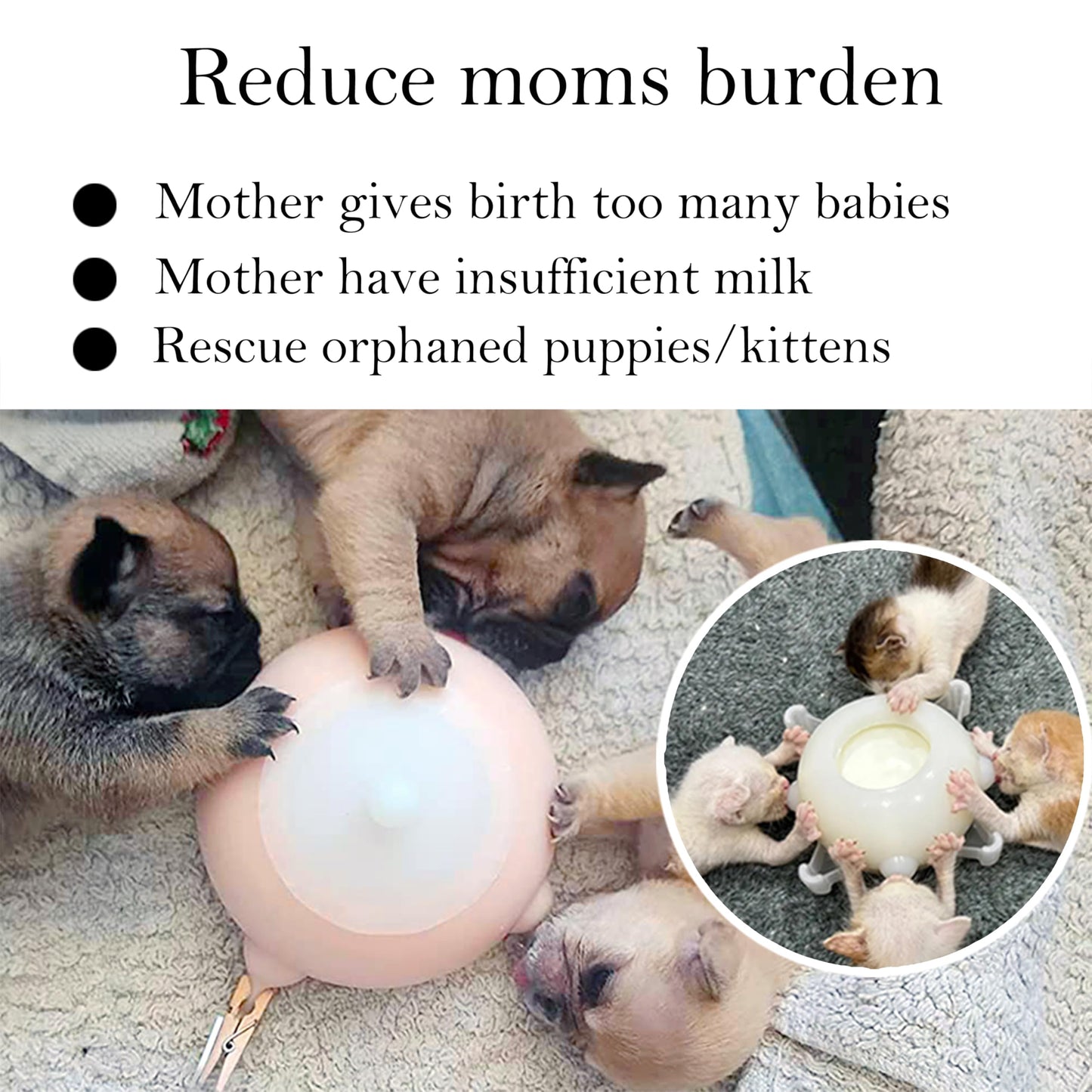 Bubble milk bowl Doggiema Puppy Feeder Puppy Milk Feeder Puppy Nursing Station Puppy feeders for Multiple Puppies Puppy Milk replacer Dongdong pet S Size 150ml (Kitten/Mini Puppy)