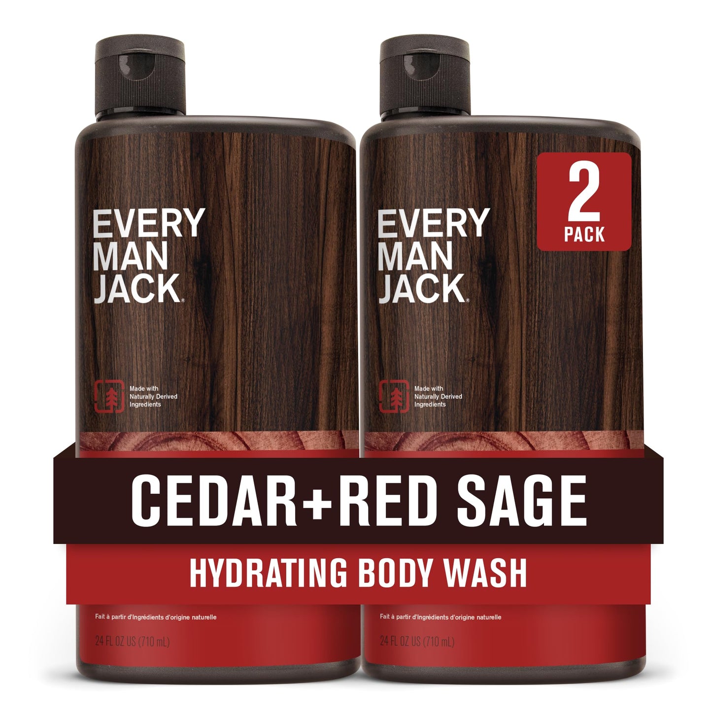 Every Man Jack Nourishing Cedar + Red Sage Mens Body Wash for All Skin Types - Naturally Derived Ingredients - Cleanse and Hydra
