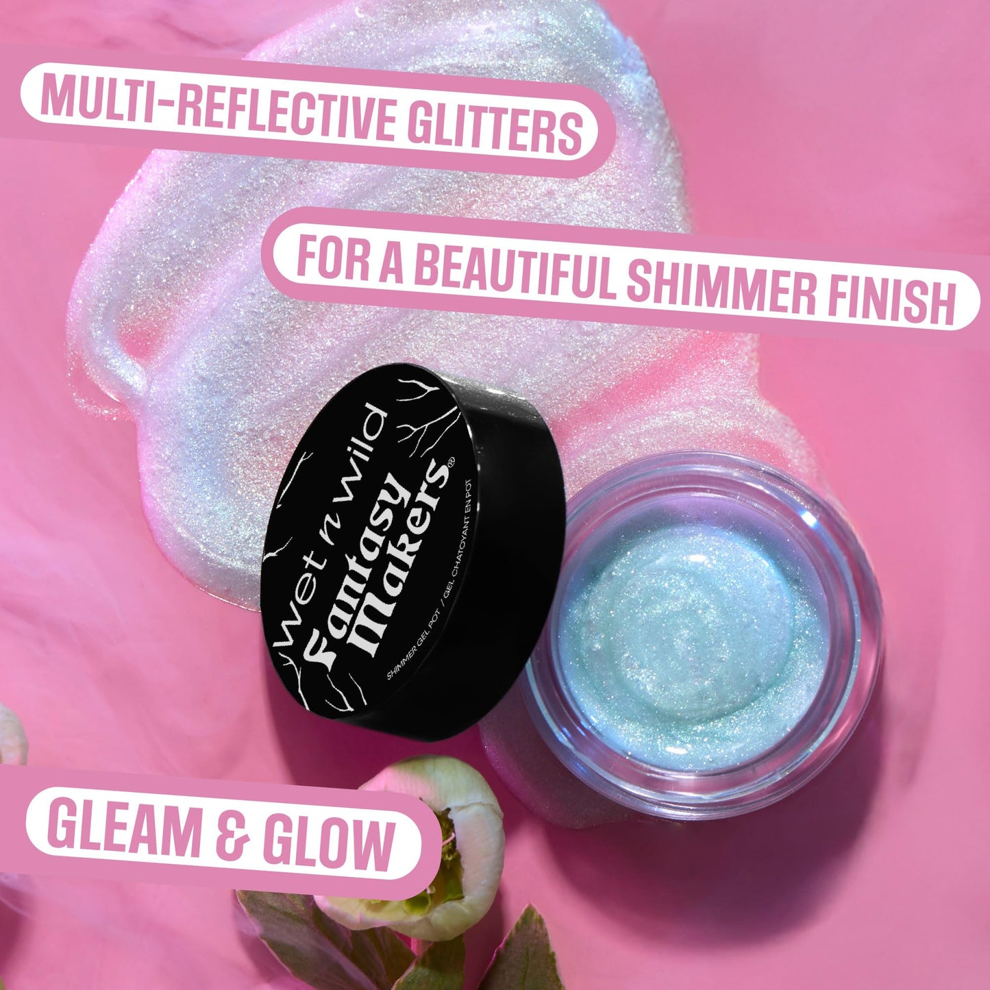 wet n wild Halloween Fantasy Makers Shimmer Gel Pot, Face & Body Highlight, Multi-Reflective Glitter, Smooth Shimmer Blend, Crue