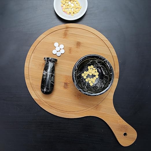 Exquisite Marble Mortar and Pestle Set - Your Ultimate Kitchen Essential for Grinding Spices, Making Guacamole, Salsa, Pesto, and Crushing Pills (Black Zebra, Bowl Shape (4"))