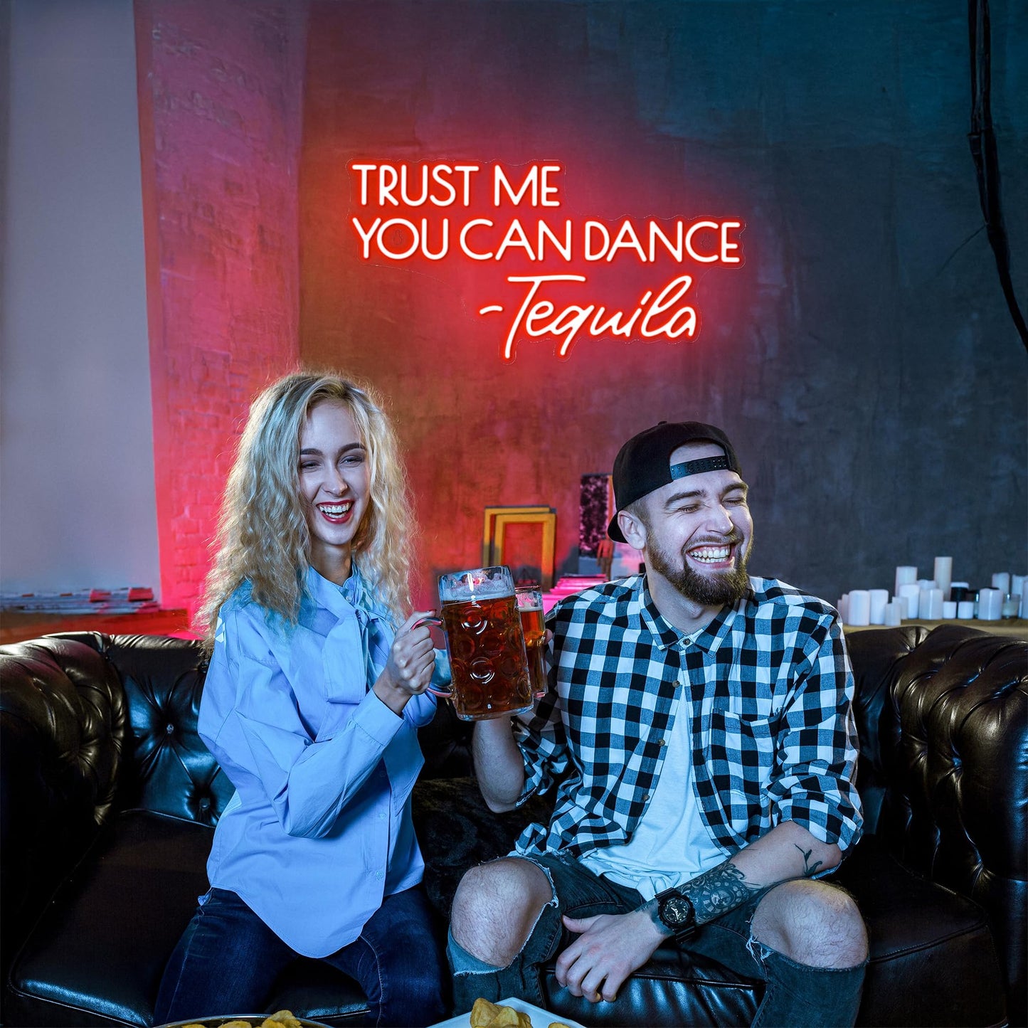 Kavaas Trust Me You Can Dance - spirit-inspired flavor Neon Sign  Neon Bar Signs For Home Bar Decor  Man Cave Pub Party - Best Gifts For spirit-inspired flavor Lover  Husband  Father  Birthday  Christmas