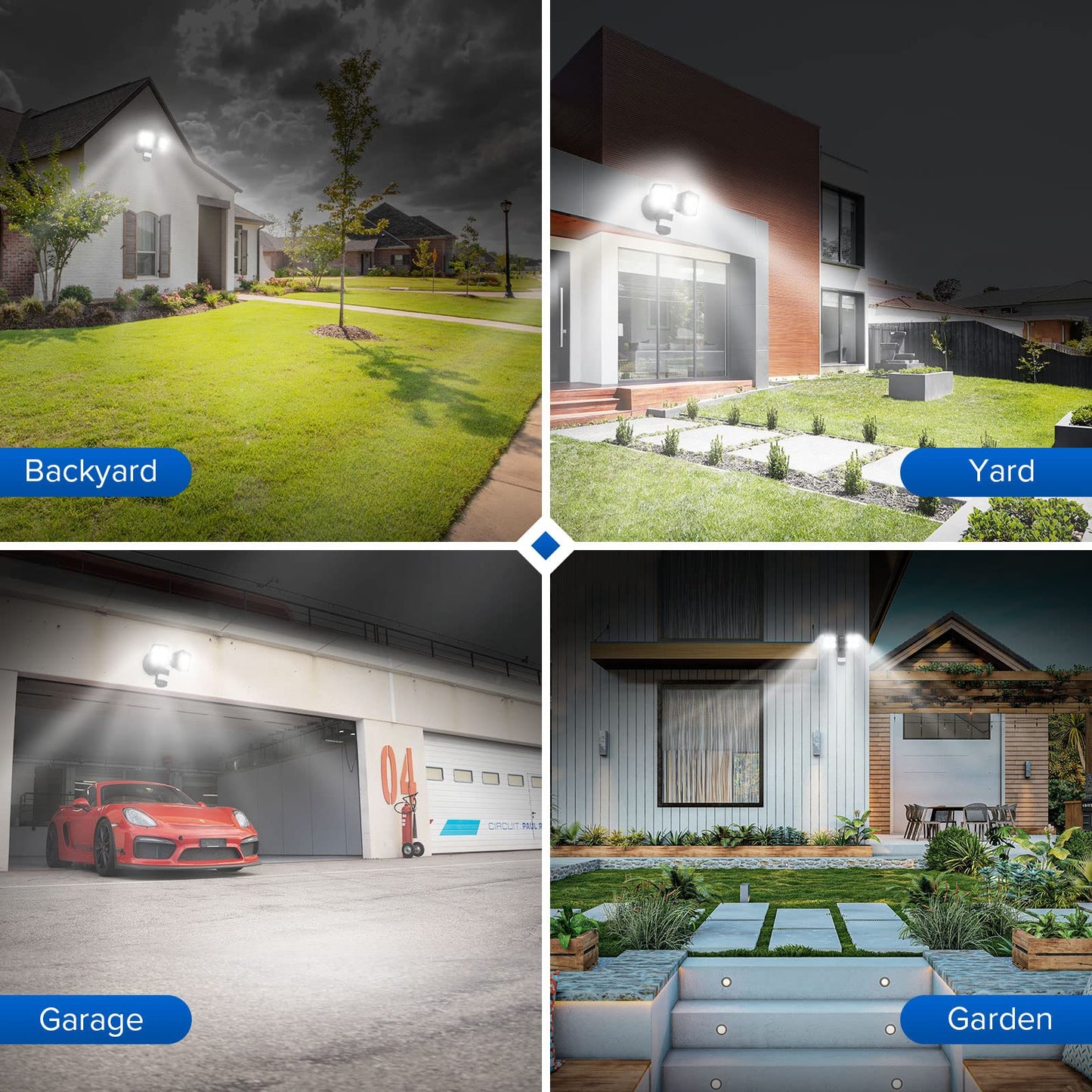 SANSI LED Motion Sensor Outdoor Light, 36W 3600LM, IP65, Dusk to Dawn, Black, Model C2440-HW-36W
