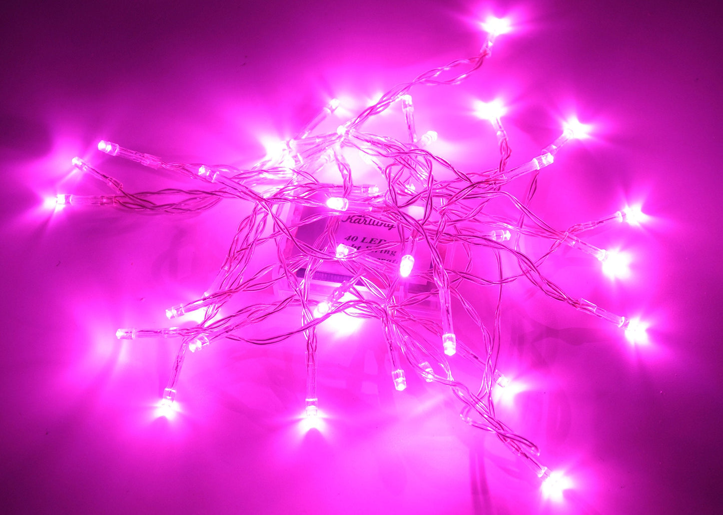 Karlling Pink 40 LED Fairy Light String - Battery Operated Decorations for Wedding, Xmas, Valentines Day