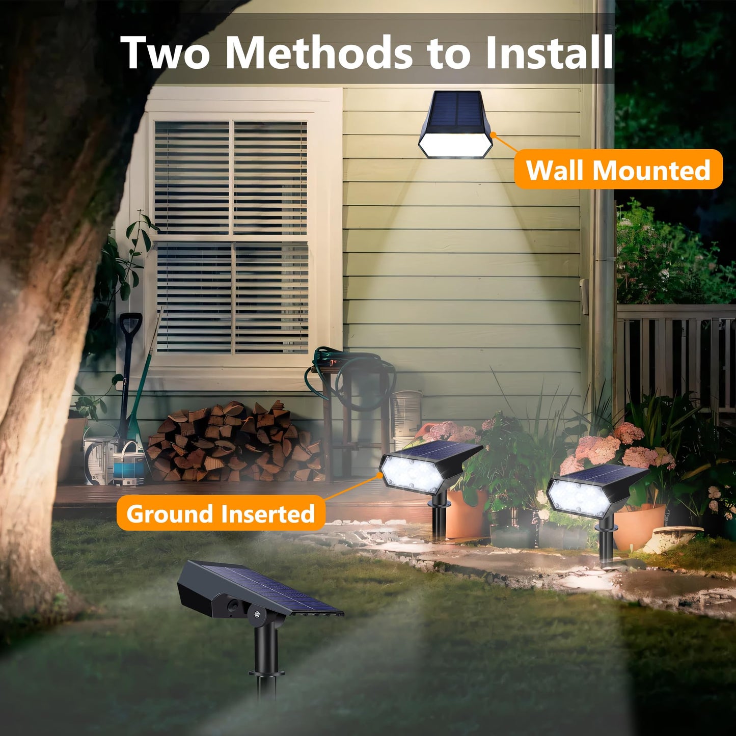 Toodour Solar Spot Lights Outdoor  4 Packs 49 Led Solar Outdoor Lights With 2 Lighting Modes  Waterproof Solar Powered Flood Lights Landscape Lighting For Yard Garden Pathway Walkway (Cool White)