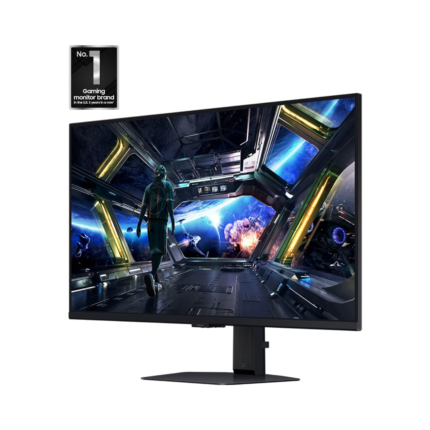 Samsung 32” Odyssey G7 (G70D) 4K UHD IPS 144Hz 1ms(GtG) Smart Gaming Monitor, G-Sync Compatible, AMD Freesync Premium, Vivid Colors, Adjustable Stand, Black Equalizer, LS32DG702ENXZA