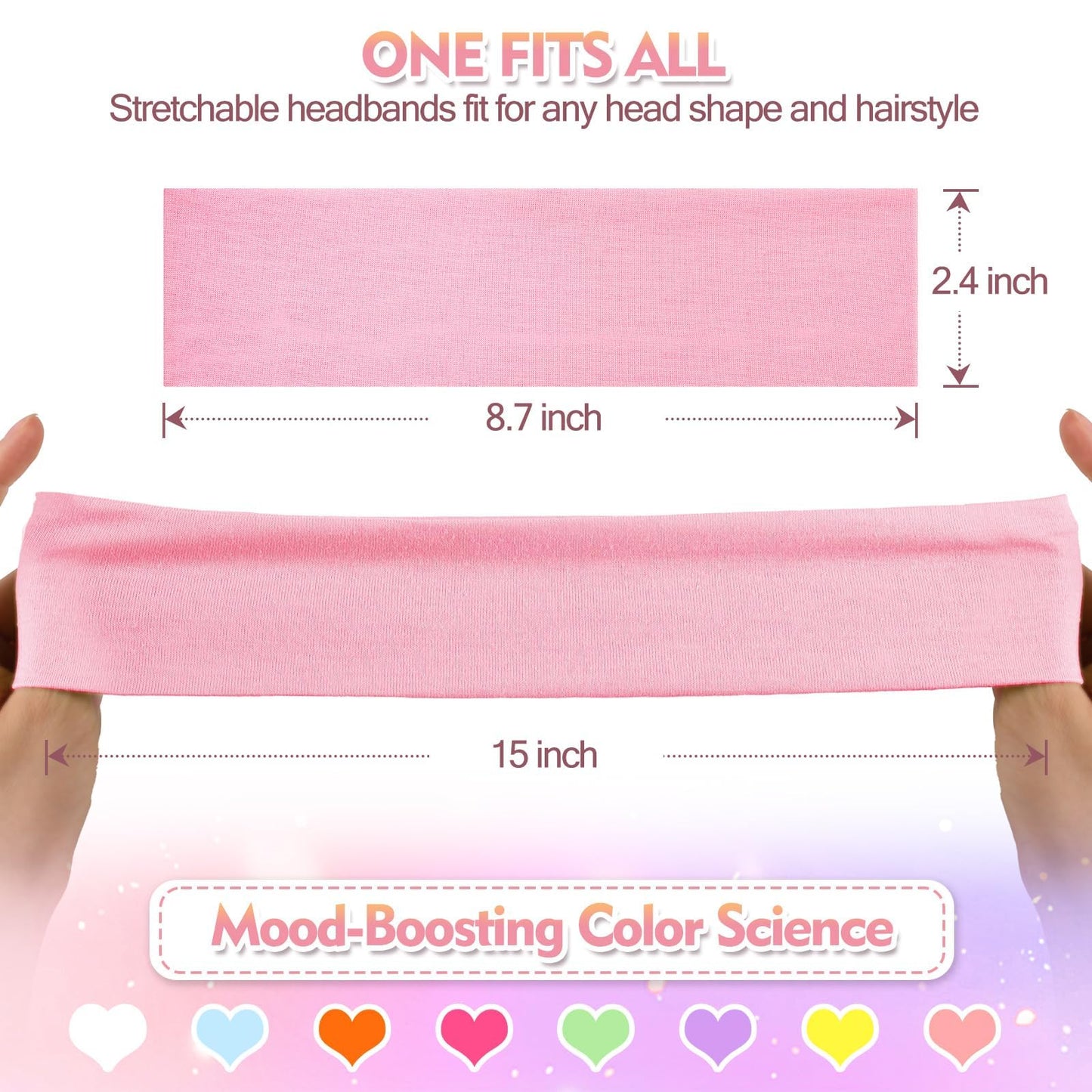 Stocking Stuffers for Teen Girls Women, 8Pcs Headbands for Women, Woman Gift for Her Neon Head Bands Hair Accessories Stretchy S