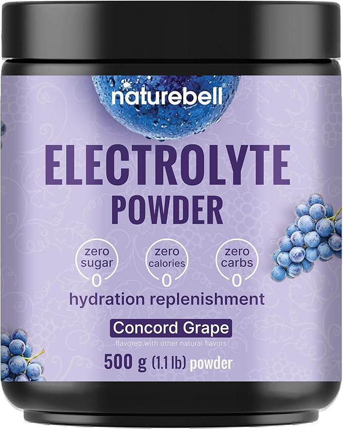 NatureBell Electrolytes Powder No Sugar, 500g (76 Servings) | Keto Fast Hydration Powder, Carnivore-Friendly Electrolyte –...