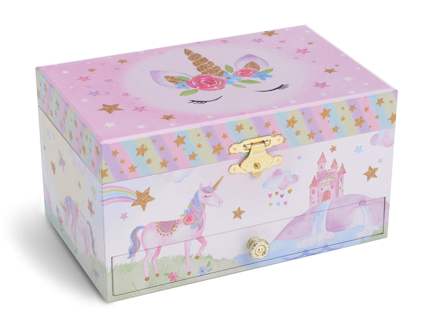 Jewelkeeper Jewelry Box for Girls with 1 Drawer - Unicorn Musical Jewelry Boxes, Beautiful Dreamer Tune, Spinning Unicorn Doll,